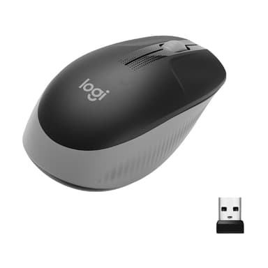 Logitech M190 Full-Size Wireless Mouse - Mid Grey RF kabel-fri