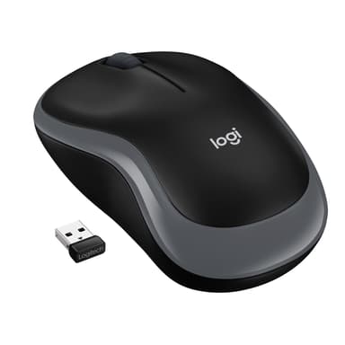 Logitech M185 Langaton RF Hiiri Musta, Harmaa
