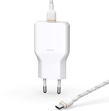 Unisynk USB-C Slim Väggladdarkit G3 Vit 2m
