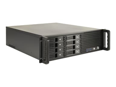Inter-Tech 3U-3508 3U 19" 8-Bay Rack Musta