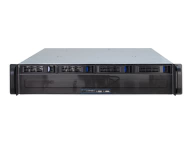 Inter-Tech 2U-2404L Rack Sølv, Svart
