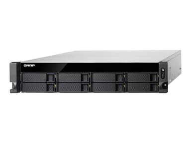 QNAP TS-877XU-RP NAS Stativ (2U) AMD Ryzen™ 5 2600 8 GB DDR4 0 TB QNAP Turbo System Sort, Grå