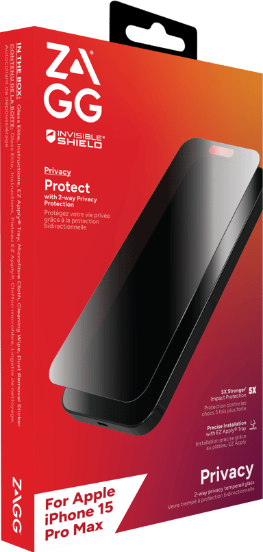 Zagg InvisibleShield Glass Elite Privacy iPhone 15 Pro Max