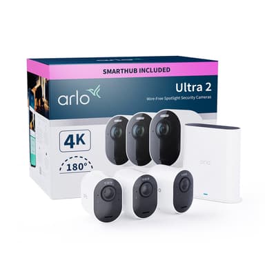 Arlo Ultra 2 trådlös övervakningskamera 3-pack, Vit 