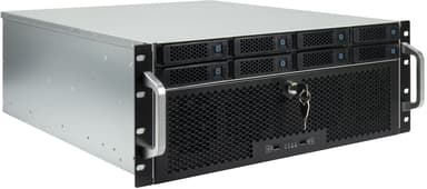 Inter-Tech IPC 4U-4708 4U 19" 8-Bay Rack Musta