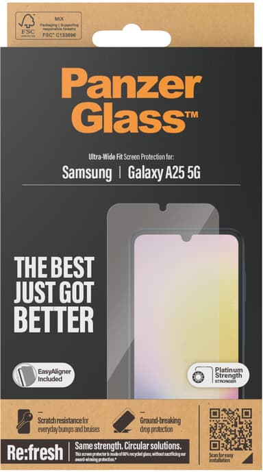 Panzerglass Ultra-Wide Fit skärmskydd Samsung Galaxy A25 5G
