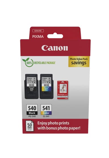 Canon Ink Photo Value Pack PG-540/CL-541 + 10x15cm Photo 50-Sheet 