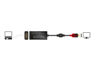 Delock Adapter Displayport To Usb-c St 4k 60hz 0.2m 0.2m USB C DisplayPort 20 pin Rød Sort