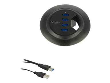 Delock 62868 gränssnittshubbar USB 3.2 Gen 1 (3.1 Gen 1) Type-A 5000 Mbit/s Svart USB 3.2 Gen 1 (3.1 Gen 1) Type-A USB 3.2 Gen 1 (3.1 Gen 1) Type-A