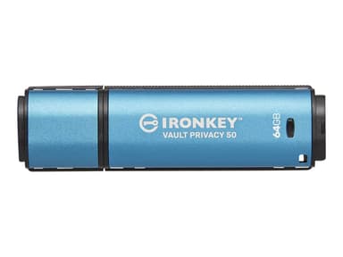 Kingston Ironkey Vault Privacy 50 64GB USB-A Musta, Sininen