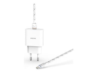 Unisynk 20W PD Slim Wall Charger + Lightning Cable Hvid 2m