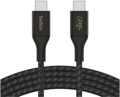 Belkin 240W USB-C to USB-C cable Braided 2m USB C USB C Musta