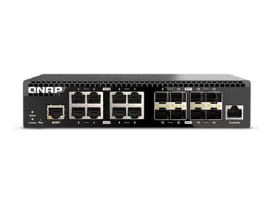 QNAP QSW-M3216R-8S8T verkkokytkin Hallittu L2/L3 10G Ethernet (100/1000/10000) 1U musta