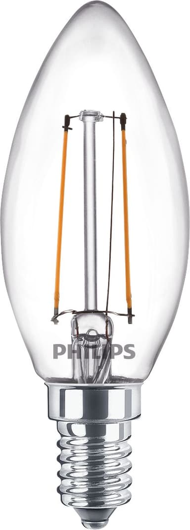 Philips LED E14 Candle Clear 2W (25W) 250 Lumen 2-Pack 