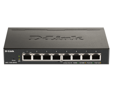 D-Link DGS-1100 v2 8-Port Smart PoE Switch 64W