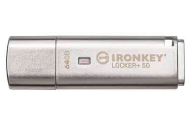 Kingston IronKey Locker+ 50 64GB USB Type-A Sølv