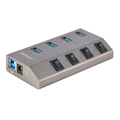 Startech StarTech.com 4-Port Self-Powered USB-C Hub met Individuele On/Off Schakelaars, USB 3.0 5Gbps Expansion Hub met Power Supply, Desktop/Laptop USB-C naar USB-A Hub, USB Type C Hub met BC 1.2 USB 3.2 Gen 1 (3.1 Gen 1) Type-B USB 3.2 Gen 1 (3.1 Gen 1) Type-A