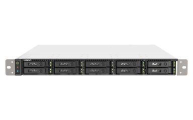 QNAP TS-h1090FU NAS Rack (1U) EPYC 7302P 128 GB DDR4 0 TB QuTS hero Zwart, Grijs