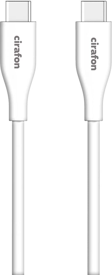Cirafon Sync/charge Silcon Cable 1m USB C USB C Hvit