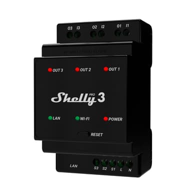Shelly Pro 3 Trefas DIN-relä 