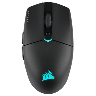 Corsair KATAR ELITE Wireless datormöss Spela högerhand RF Wireless + Bluetooth + USB Type-A Optisk 26000 DPI RF Wireless + Bluetooth + USB Type-A