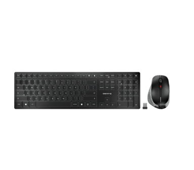Cherry DW 9500 SLIM tangentbord Mus inkluderad Trådlös RF + Bluetooth QWERTY Nordic Svart, Grå Cherry SX Nordic