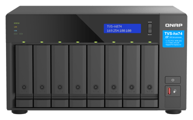 QNAP TVS-h874 NAS Tower Intel® Core™ i5 i5-12400 32 GB DDR4 0 TB QuTS hero Zwart 