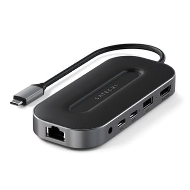 Satechi ST-U4MGEM dockningsstationer för bärbara datorer Kabel USB4 Svart, Grå USB4
