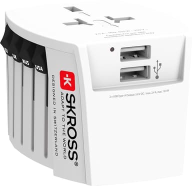 Skross World Adapter MUV 2xUSB (2,4A) White 