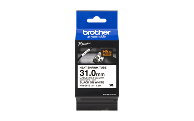 Brother Tape Krimpkous 31mm HSe-261E Zwart/Wit 