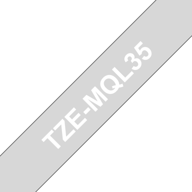 Brother Tape 12mm TZe-MQL35 Wit/Lichtgrijs 