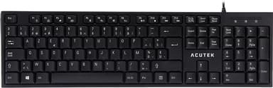 Acutek AK-200W/BE tangentbord USB AZERTY Belgiskt, Fransk Kabel Belgiskt, Fransk