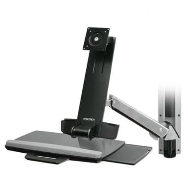 Ergotron StyleView Sit-Stand Combo System With Medium Silver CPU Holder 