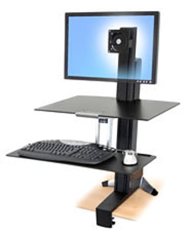 Ergotron WorkFit-S, Single HD with Worksurface+ Zwart Multimedia-standaard 