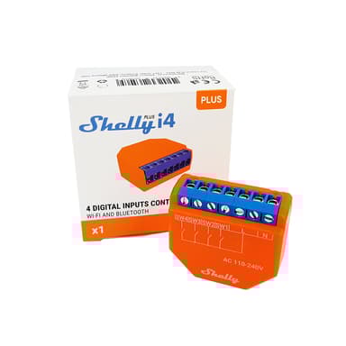 Shelly Plus i4 WiFi-styrning för scener och aktivering 