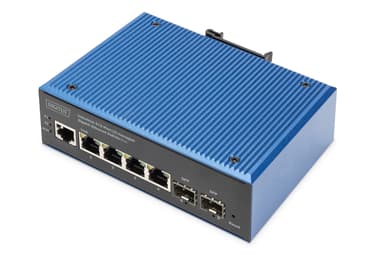 Digitus DN-651155 verkkokytkin Hallittu L2 Gigabit Ethernet (10/100/1000) Power over Ethernet -tuki musta, Sininen