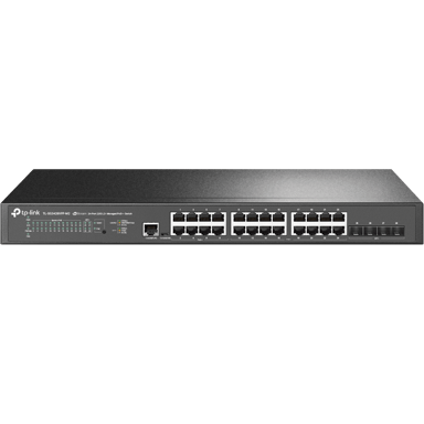 TP-Link JetStream TL-SG3428XPP-M2 netværksswitch Administreret L2+ 2.5G Ethernet (100/1000/2500) Strøm over Ethernet (PoE) 1U Sort