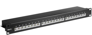 Microconnect Patchpanel Svart Cat6 1U