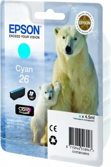 Epson Muste Syaani 26 Claria Premium 