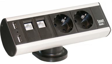 Axessline Smartline Desk CEE 7/4/RJ45 HO/USB ALU/BLACK 