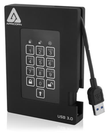 Apricorn Padlock fortress 512GB SSD USB Zwart