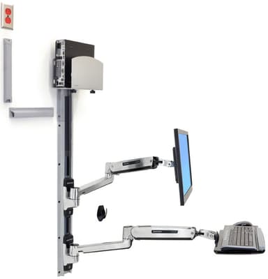 Ergotron LX Sit-Stand Wall Mount System Med CPU Hållare Silver 