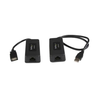 Startech StarTech.com USB110EXT2 nettverksforlenger Sender og mottaker Sort 