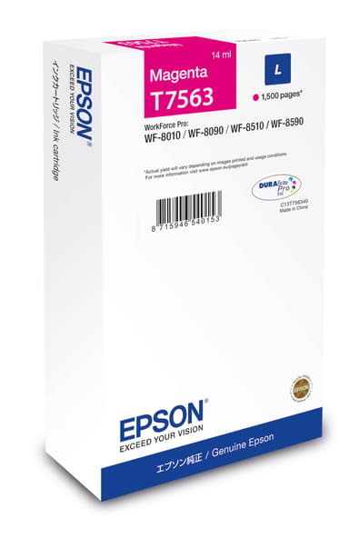 Epson Inkt Magenta T7563 1,5K - WF-8010/8090/8510/8590 