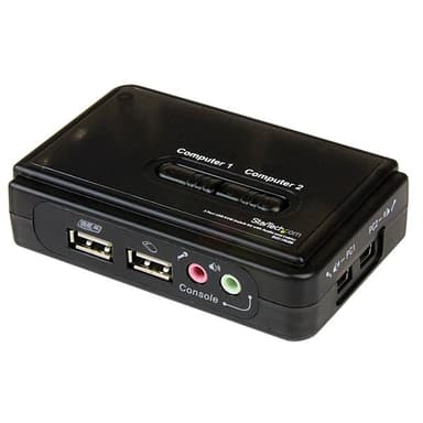 Startech 2-poort USB KVM-switch Zwart met Audio en Bekabeling 
