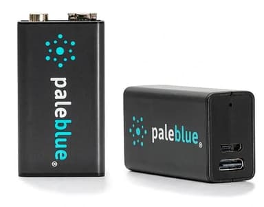 PALE BLUE Genopladeligt Li-Ion 9V batteri