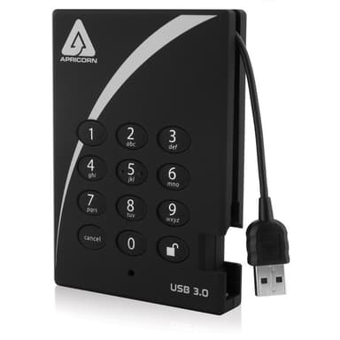 Apricorn Padlock Secure 256BIT AES 1TB Zwart