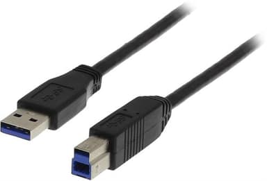 Deltaco USB3-110S 1m USB A USB B Svart