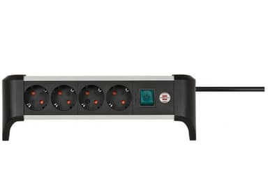 Brennenstuhl 1391040400 förlängningssladdar 1,8 m 4 AC-utgångar inomhus Svart, Silver 