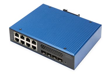 Digitus DN-651161 nätverksswitchar hanterad L2/L3 Gigabit Ethernet (10/100/1000) Strömförsörjning via Ethernet (PoE) stöd Svart, Blå 